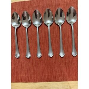 6 International Capri Frost Soup/Oval Spoons Replacement Stainless Flatware